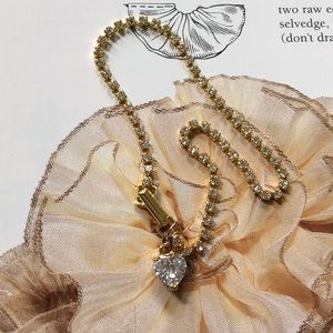Gold Tone Cubic Zirconia Heart Shaped Anklet Rhinestone New On Card Sexy Classy
